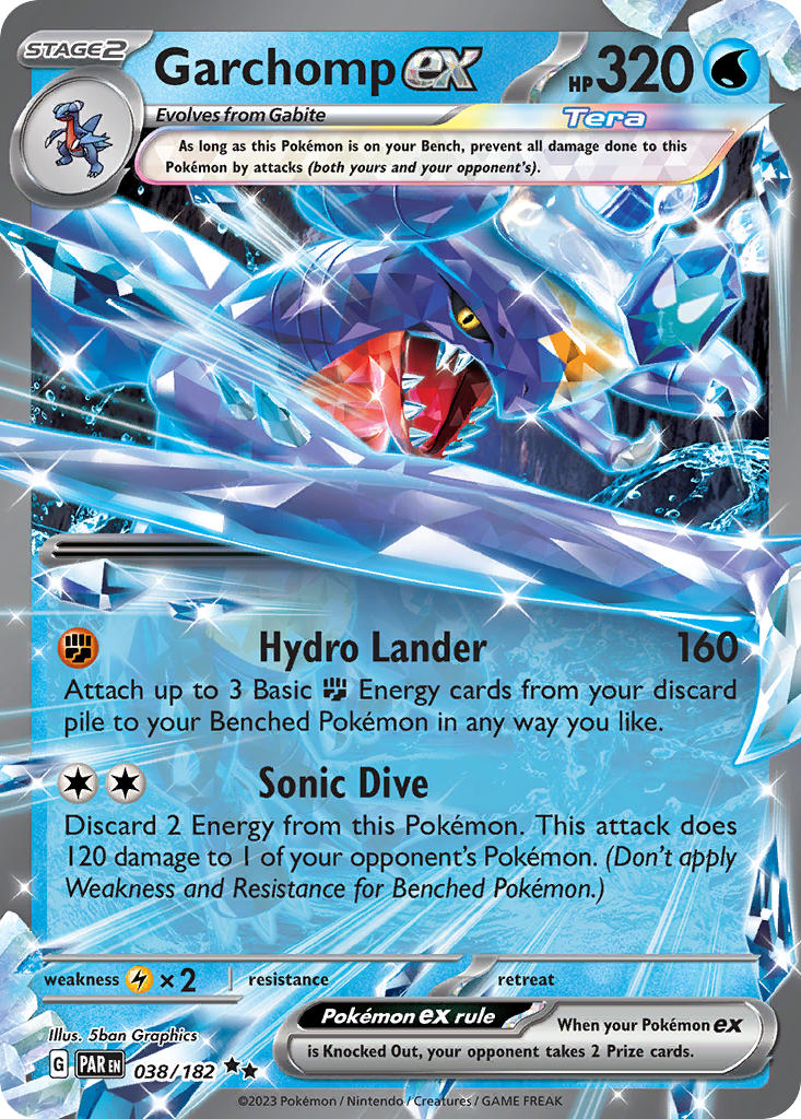 038/182 Garchomp ex - SCARLET AND VIOLET: PARADOX RIFT - Pokemon Single Card