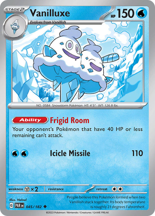 045/182 Vanilluxe - SCARLET AND VIOLET: PARADOX RIFT - Pokemon Single Card