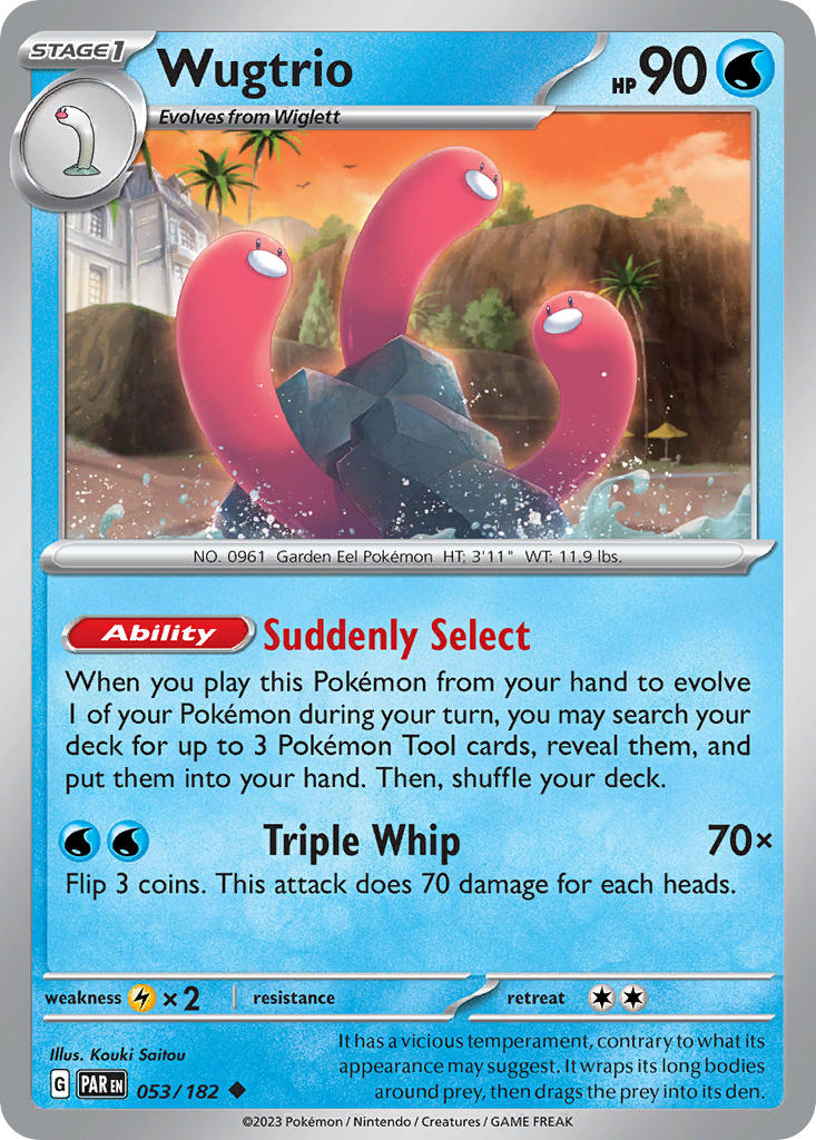 053/182 Wugtrio - SCARLET AND VIOLET: PARADOX RIFT - Pokemon Single Card