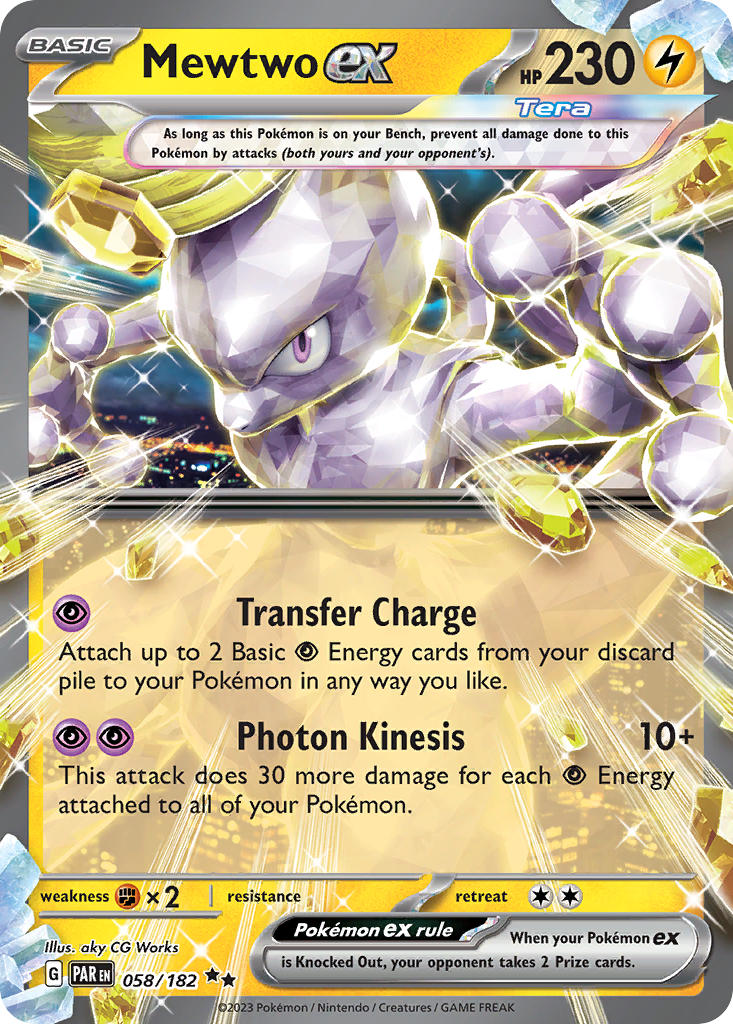 058/182 Mewtwo ex - SCARLET AND VIOLET: PARADOX RIFT - Pokemon Single Card