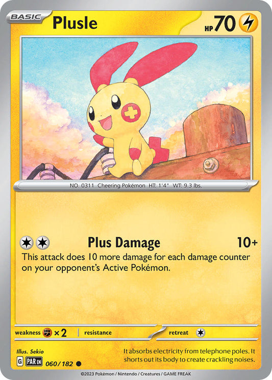 060/182 Plusle - SCARLET AND VIOLET: PARADOX RIFT - Pokemon Single Card