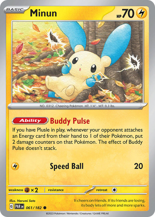 061/182 Plusle - SCARLET AND VIOLET: PARADOX RIFT - Pokemon Single Card