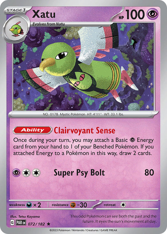 072/182 Xatu - SCARLET AND VIOLET: PARADOX RIFT - Pokemon Single Card