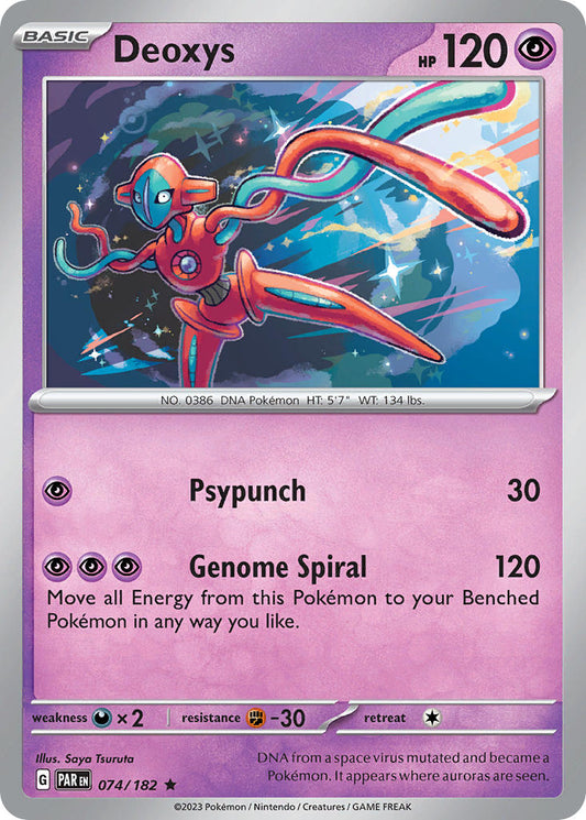 074/182 Deoxys - SCARLET AND VIOLET: PARADOX RIFT - Pokemon Single Card