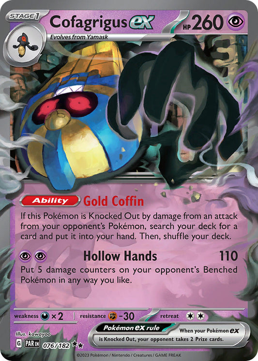 076/182 Cofagrigus ex - SCARLET AND VIOLET: PARADOX RIFT - Pokemon Single Card