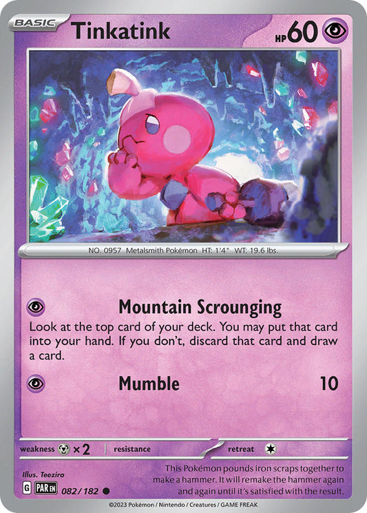 082/182 Tinkatink - SCARLET AND VIOLET: PARADOX RIFT - Pokemon Single Card