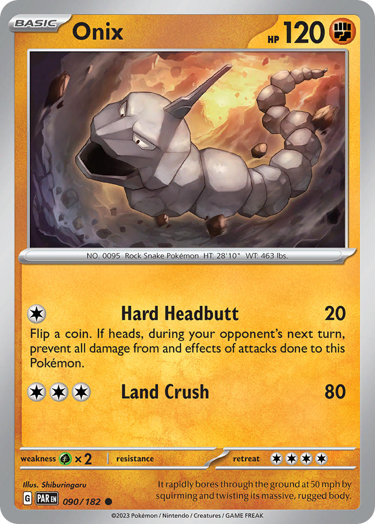 090/182 Onix - SCARLET AND VIOLET: PARADOX RIFT - Pokemon Single Card