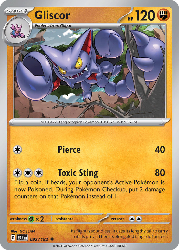 092/182 Gliscor - SCARLET AND VIOLET: PARADOX RIFT - Pokemon Single Card