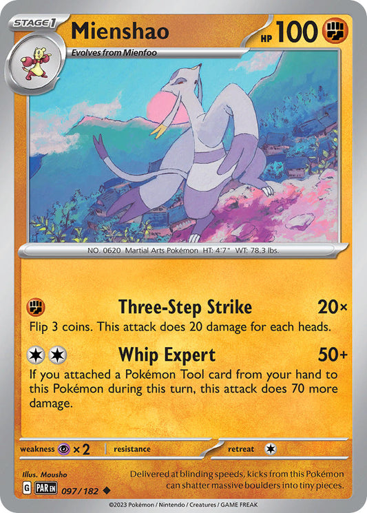 097/182 Mienshao - SCARLET AND VIOLET: PARADOX RIFT - Pokemon Single Card