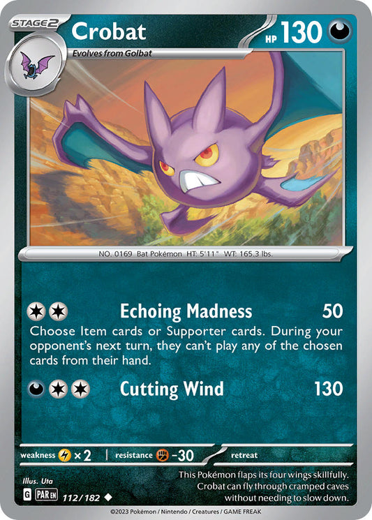 112/182 Crobat - SCARLET AND VIOLET: PARADOX RIFT - Pokemon Single Card