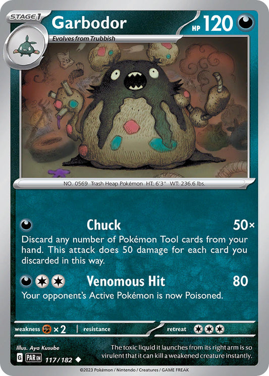 117/182 Garbodor - SCARLET AND VIOLET: PARADOX RIFT - Pokemon Single Card