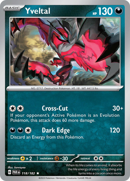 118/182 Yveltal - SCARLET AND VIOLET: PARADOX RIFT - Pokemon Single Card