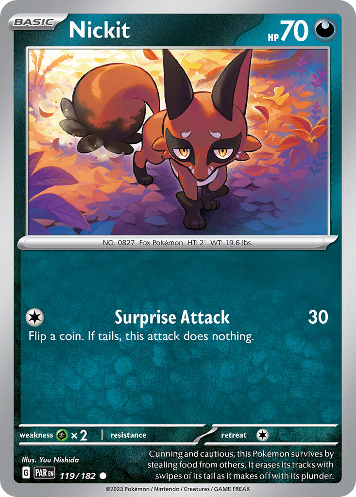 119/182 Nickit - SCARLET AND VIOLET: PARADOX RIFT - Pokemon Single Card