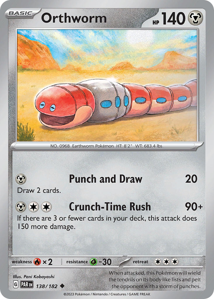 138/182 Orthworm - SCARLET AND VIOLET: PARADOX RIFT - Pokemon Single Card