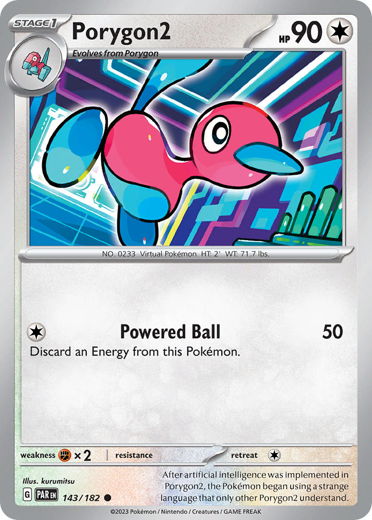 143/182 Porygon2 - SCARLET AND VIOLET: PARADOX RIFT - Pokemon Single Card