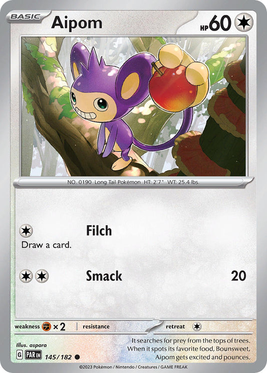 145/182 Aipom - SCARLET AND VIOLET: PARADOX RIFT - Pokemon Single Card