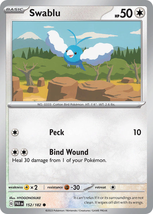 152/182 Swablu - SCARLET AND VIOLET: PARADOX RIFT - Pokemon Single Card