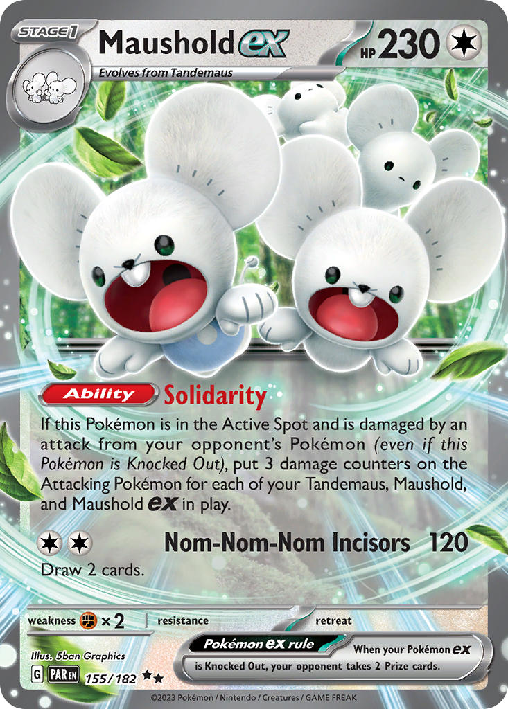 155/182 Maushold ex - SCARLET AND VIOLET: PARADOX RIFT - Pokemon Single Card