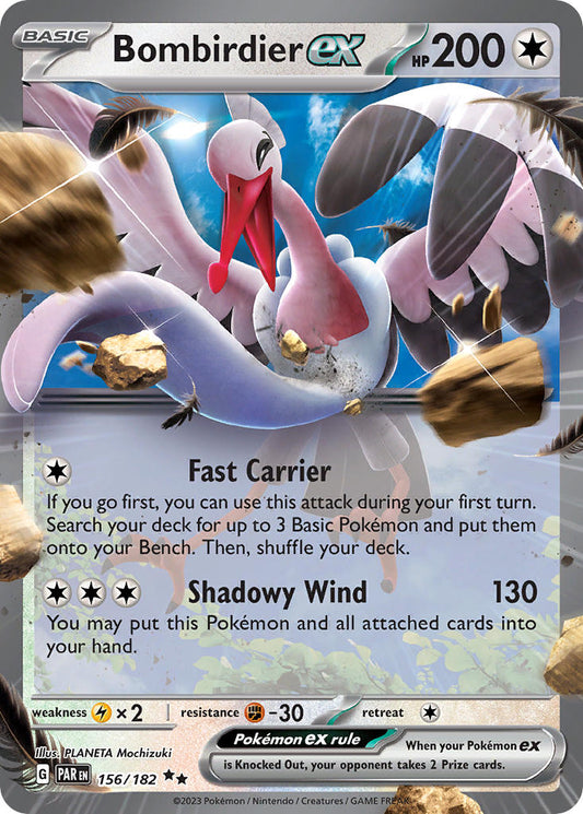 156/182 Bombirdier ex - SCARLET AND VIOLET: PARADOX RIFT - Pokemon Single Card