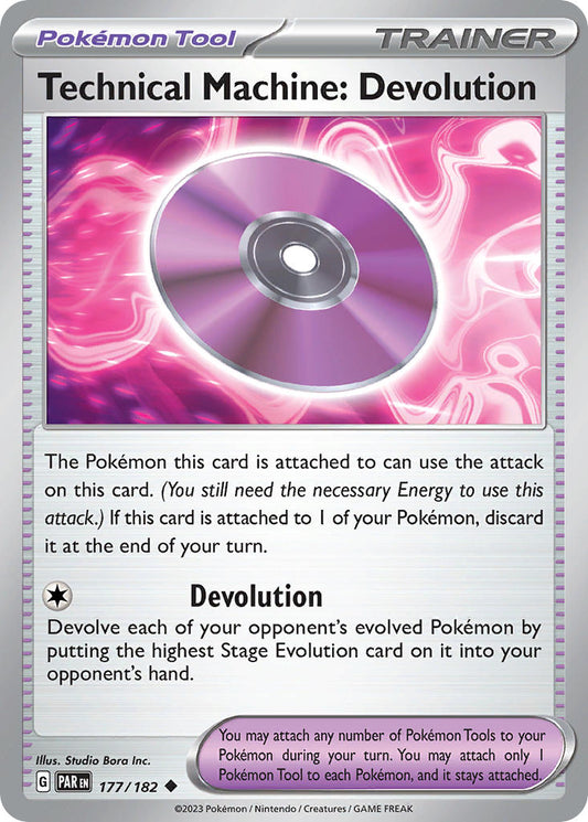 177/182 Technical Machine: Devolution - SCARLET AND VIOLET: PARADOX RIFT - Pokemon Single Card