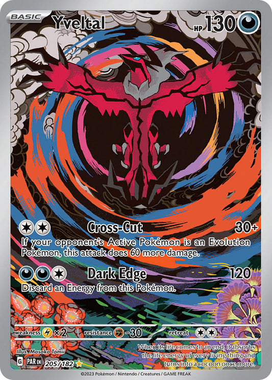 205/182 Yveltal ILLUSTRATION RARE - SCARLET AND VIOLET: PARADOX RIFT - Pokemon Single Card