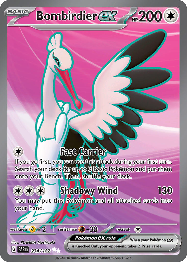 234/182 Bombirdier ex FULL ART - SCARLET AND VIOLET: PARADOX RIFT - Pokemon Single Card