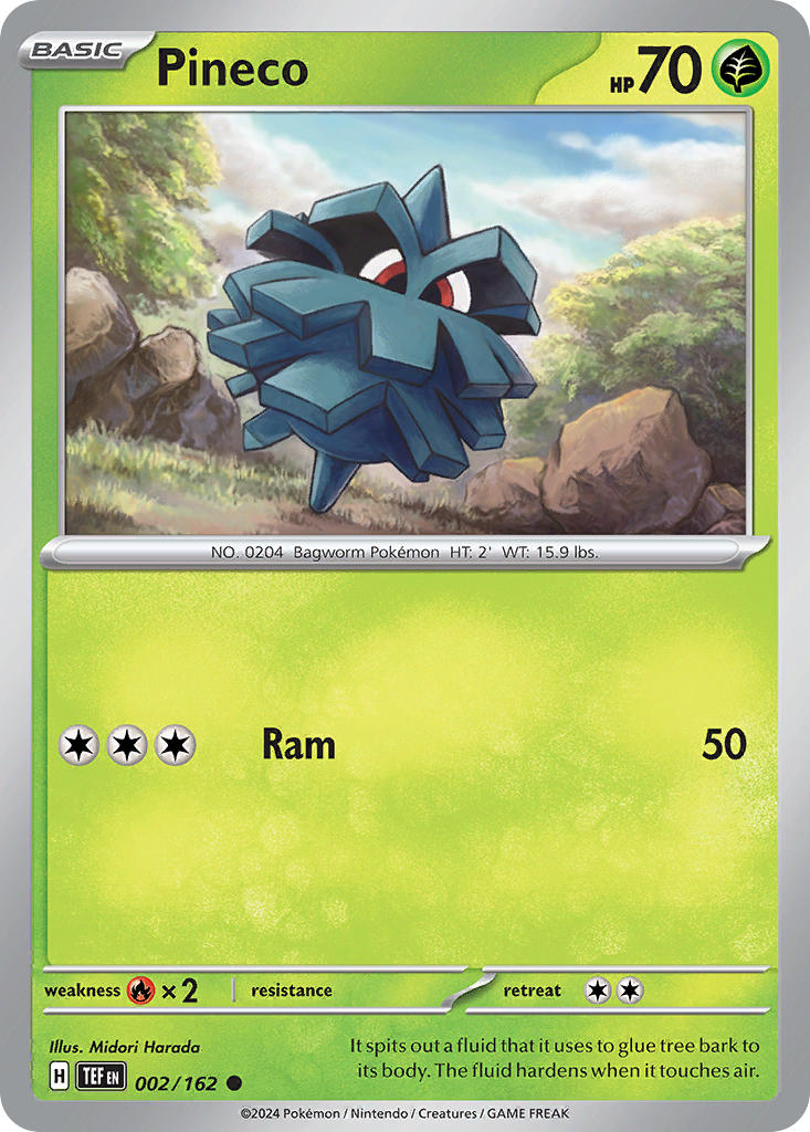 002/162 Pineco - SCARLET AND VIOLET: TEMPORAL FORCES - Pokemon Single Card