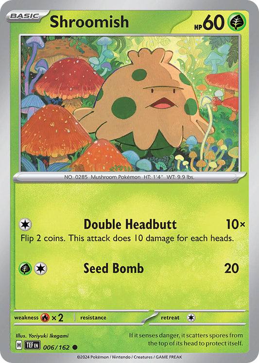 006/162 Shroomish - SCARLET AND VIOLET: TEMPORAL FORCES - Pokemon Single Card