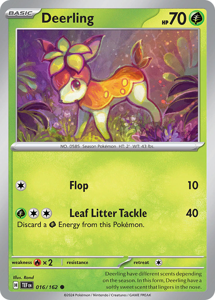 016/162 Deerling - SCARLET AND VIOLET: TEMPORAL FORCES - Pokemon Single Card