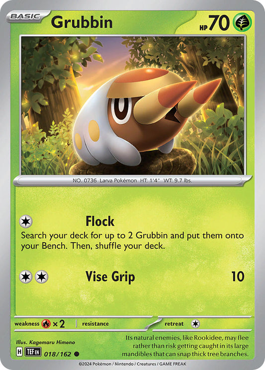 018/162 Grubbin - SCARLET AND VIOLET: TEMPORAL FORCES - Pokemon Single Card