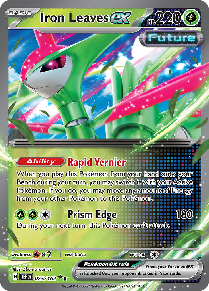 025/162 Iron Leaves ex - SCARLET AND VIOLET: TEMPORAL FORCES - Pokemon Single Card