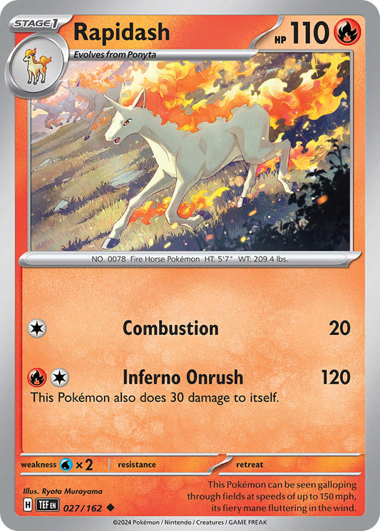 027/162 Rapidash - SCARLET AND VIOLET: TEMPORAL FORCES - Pokemon Single Card