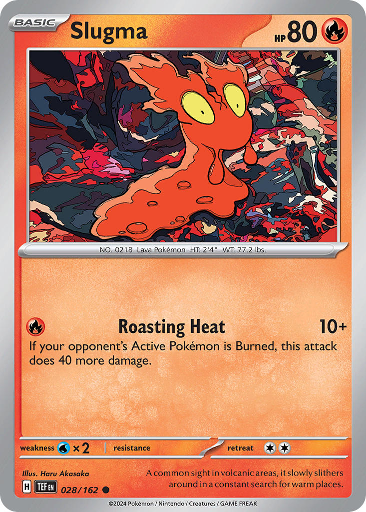 028/162 Slugma - SCARLET AND VIOLET: TEMPORAL FORCES - Pokemon Single Card