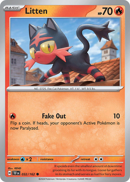 032/162 Litten - SCARLET AND VIOLET: TEMPORAL FORCES - Pokemon Single Card