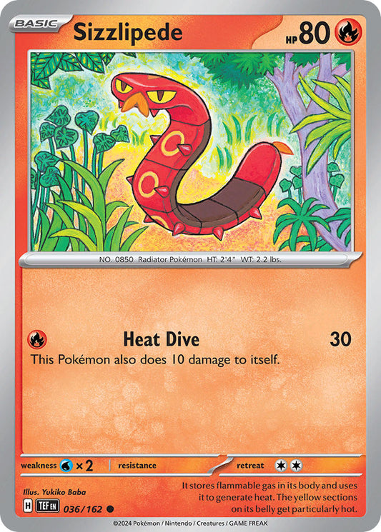 036/162 Sizzlipede - SCARLET AND VIOLET: TEMPORAL FORCES - Pokemon Single Card