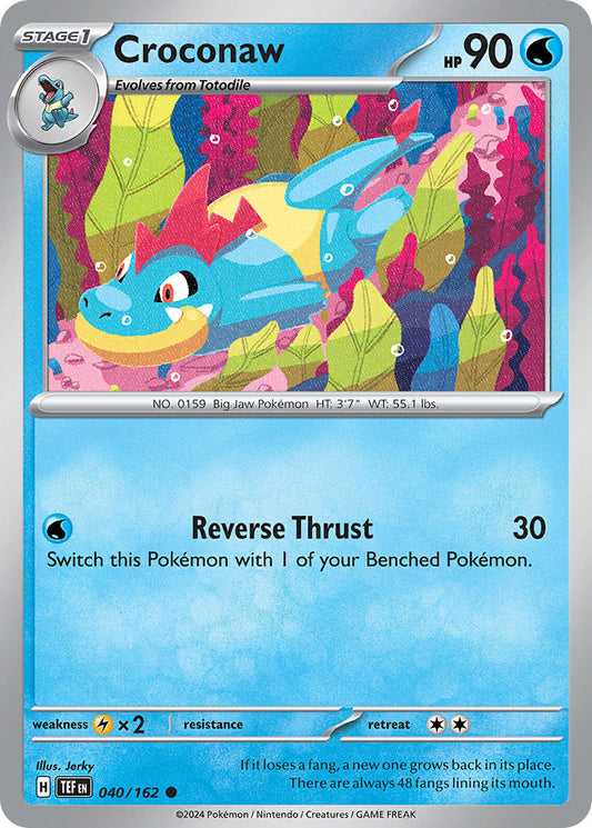 040/162 Croconaw - SCARLET AND VIOLET: TEMPORAL FORCES - Pokemon Single Card