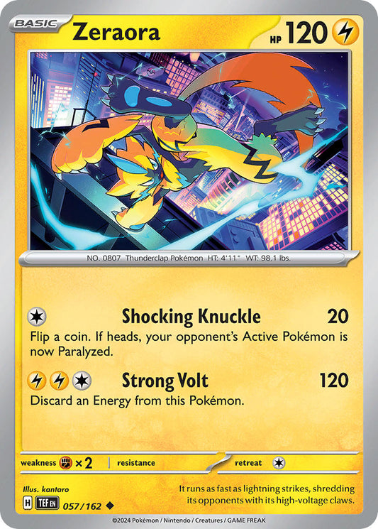 057/162 Zeraora - SCARLET AND VIOLET: TEMPORAL FORCES - Pokemon Single Card