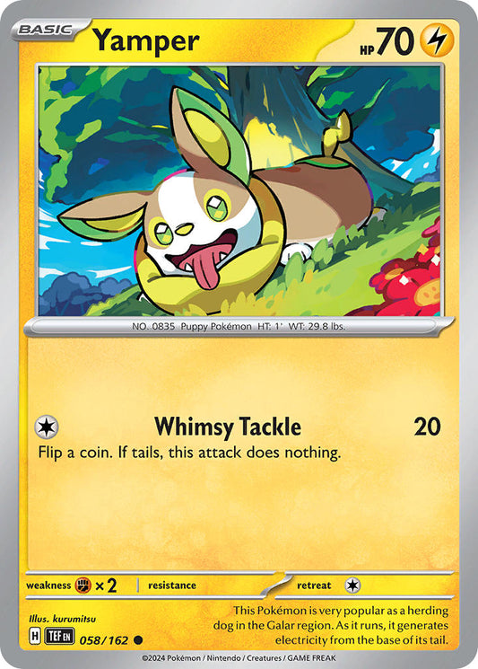 058/162 Yamper - SCARLET AND VIOLET: TEMPORAL FORCES - Pokemon Single Card