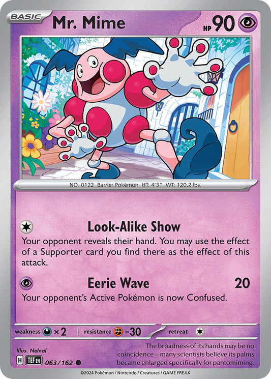 063/162 Mr.Mime - SCARLET AND VIOLET: TEMPORAL FORCES - Pokemon Single Card