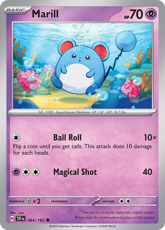 064/162 Marill - SCARLET AND VIOLET: TEMPORAL FORCES - Pokemon Single Card