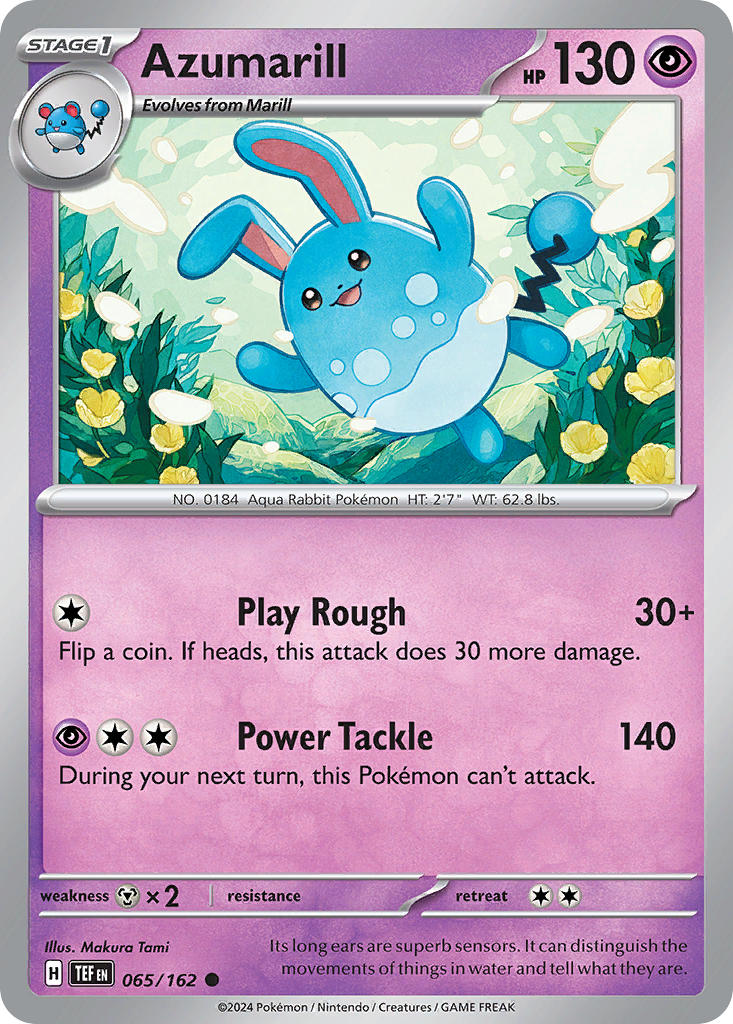 065/162 Azumarill - SCARLET AND VIOLET: TEMPORAL FORCES - Pokemon Single Card