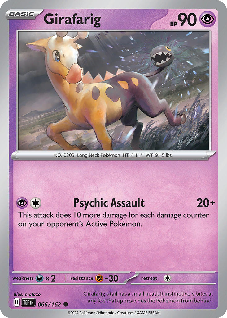 066/162 Girafarig - SCARLET AND VIOLET: TEMPORAL FORCES - Pokemon Single Card