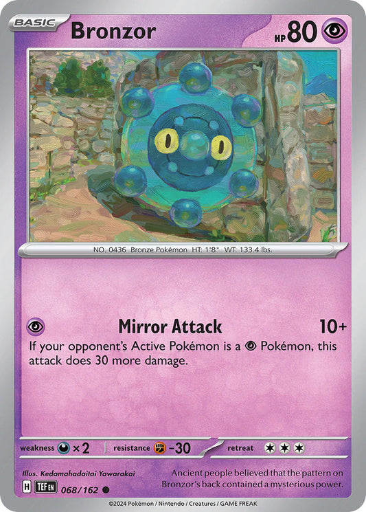 068/162 Bronzor - SCARLET AND VIOLET: TEMPORAL FORCES - Pokemon Single Card