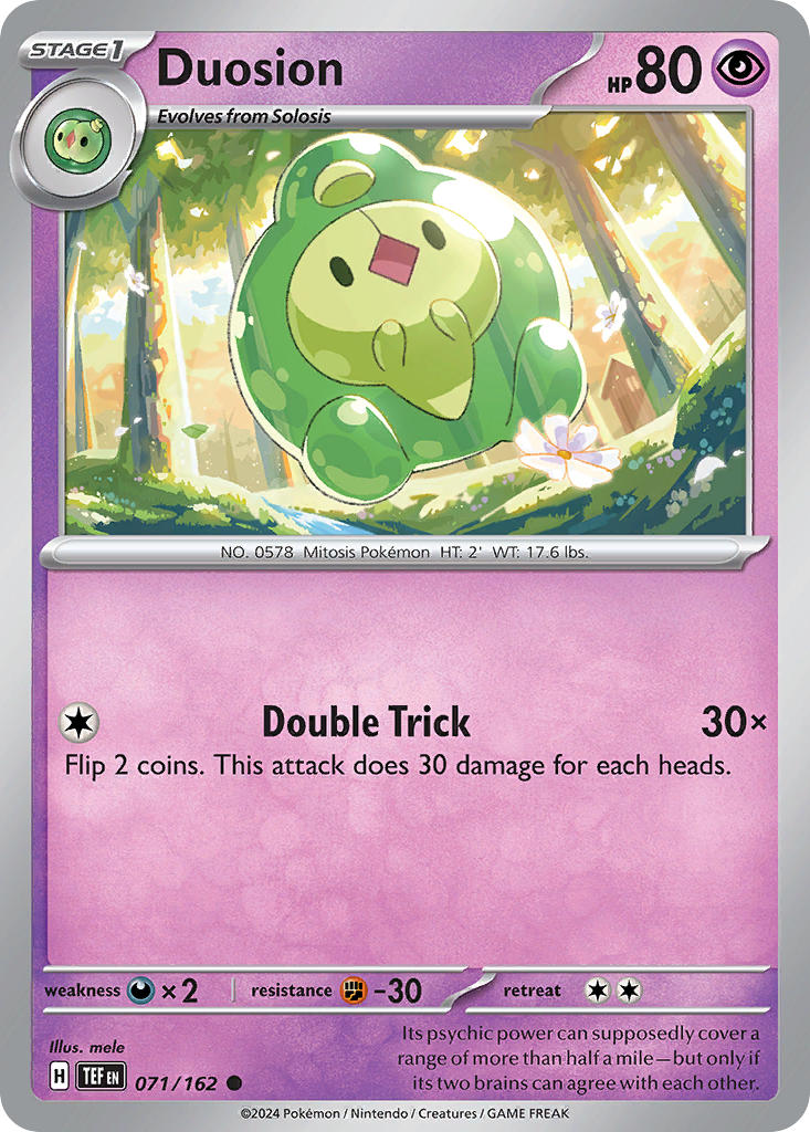 071/162 Duosion - SCARLET AND VIOLET: TEMPORAL FORCES - Pokemon Single Card