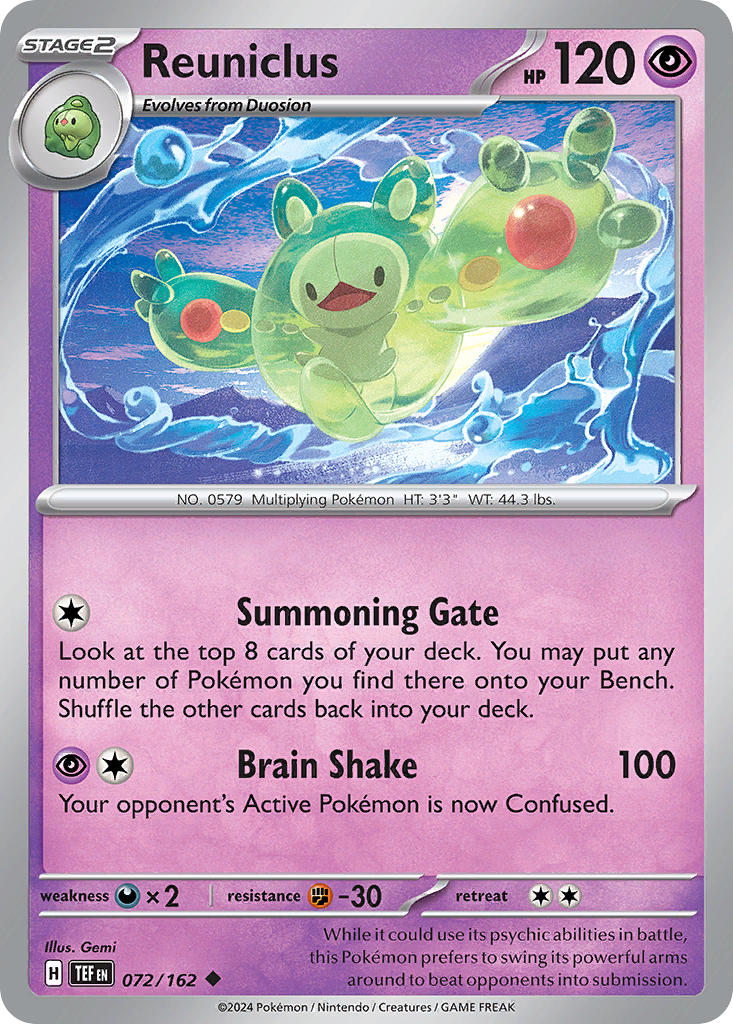 072/162 Reuniclus - SCARLET AND VIOLET: TEMPORAL FORCES - Pokemon Single Card