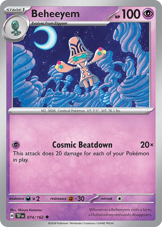 074/162 Beheeyem - SCARLET AND VIOLET: TEMPORAL FORCES - Pokemon Single Card