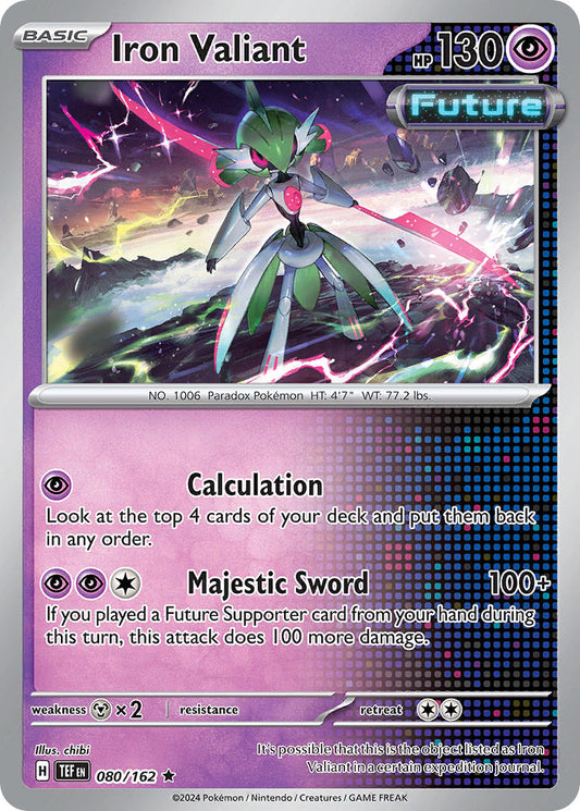 080/162 Iron Valiant - SCARLET AND VIOLET: TEMPORAL FORCES - Pokemon Single Card