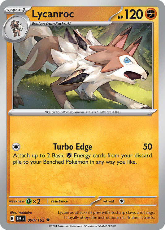 090/162 Lycanroc - SCARLET AND VIOLET: TEMPORAL FORCES - Pokemon Single Card