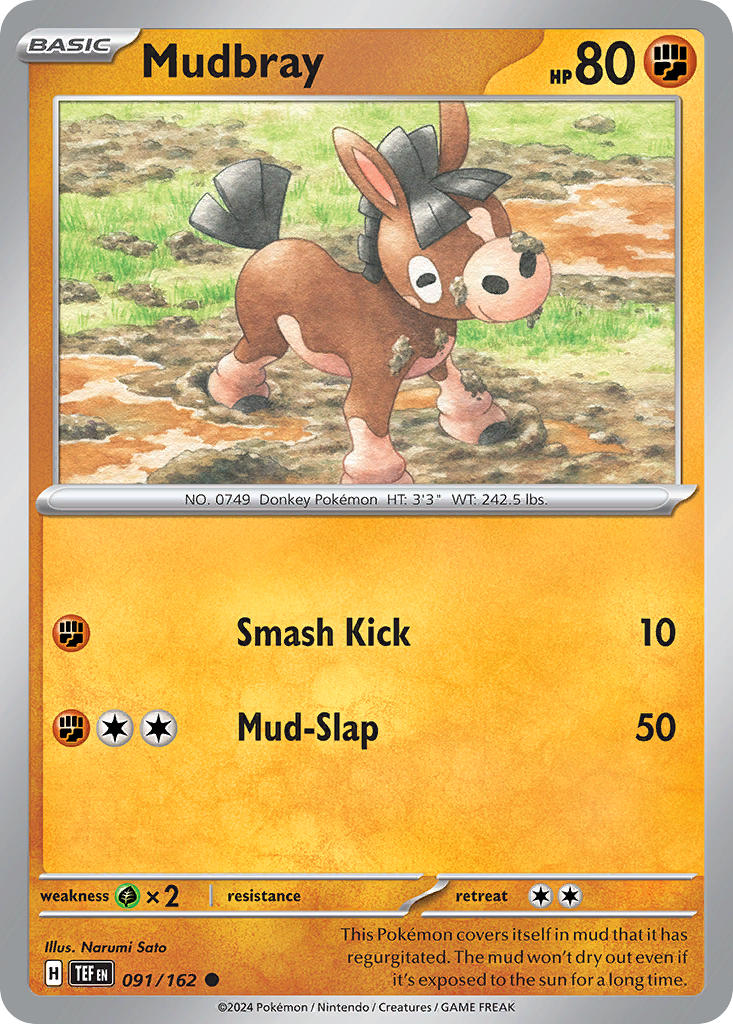 091/162 Mudbray - SCARLET AND VIOLET: TEMPORAL FORCES - Pokemon Single Card