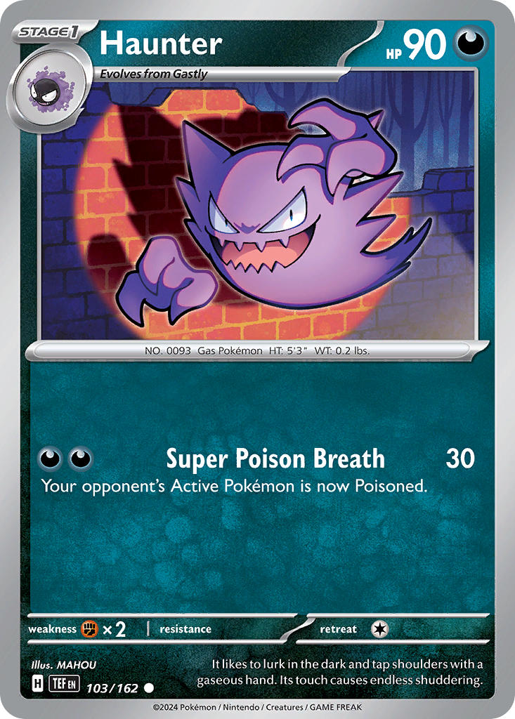 103/162 Haunter - SCARLET AND VIOLET: TEMPORAL FORCES - Pokemon Single Card